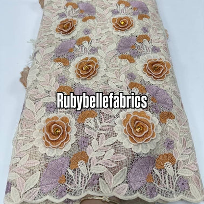 Hefio High Quality Floral Cord Lace Fabric