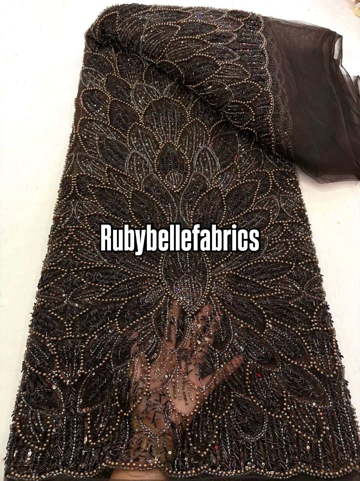 Ecials Drop Beaded Sequin Fabric