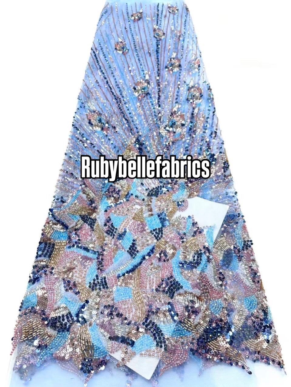 Ittle Luxury 3D Floral Beaded Fabric