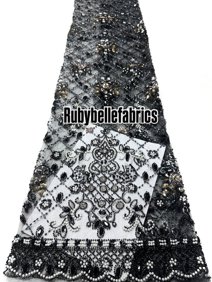 Uvual Beaded Sequin Lace Fabric