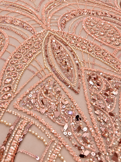 Enenia Beaded Luxury Fabric - Blush Pink