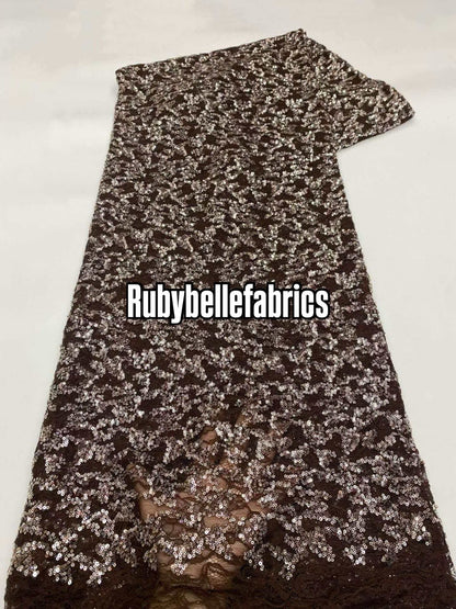 Umber Net Sequin Fabric