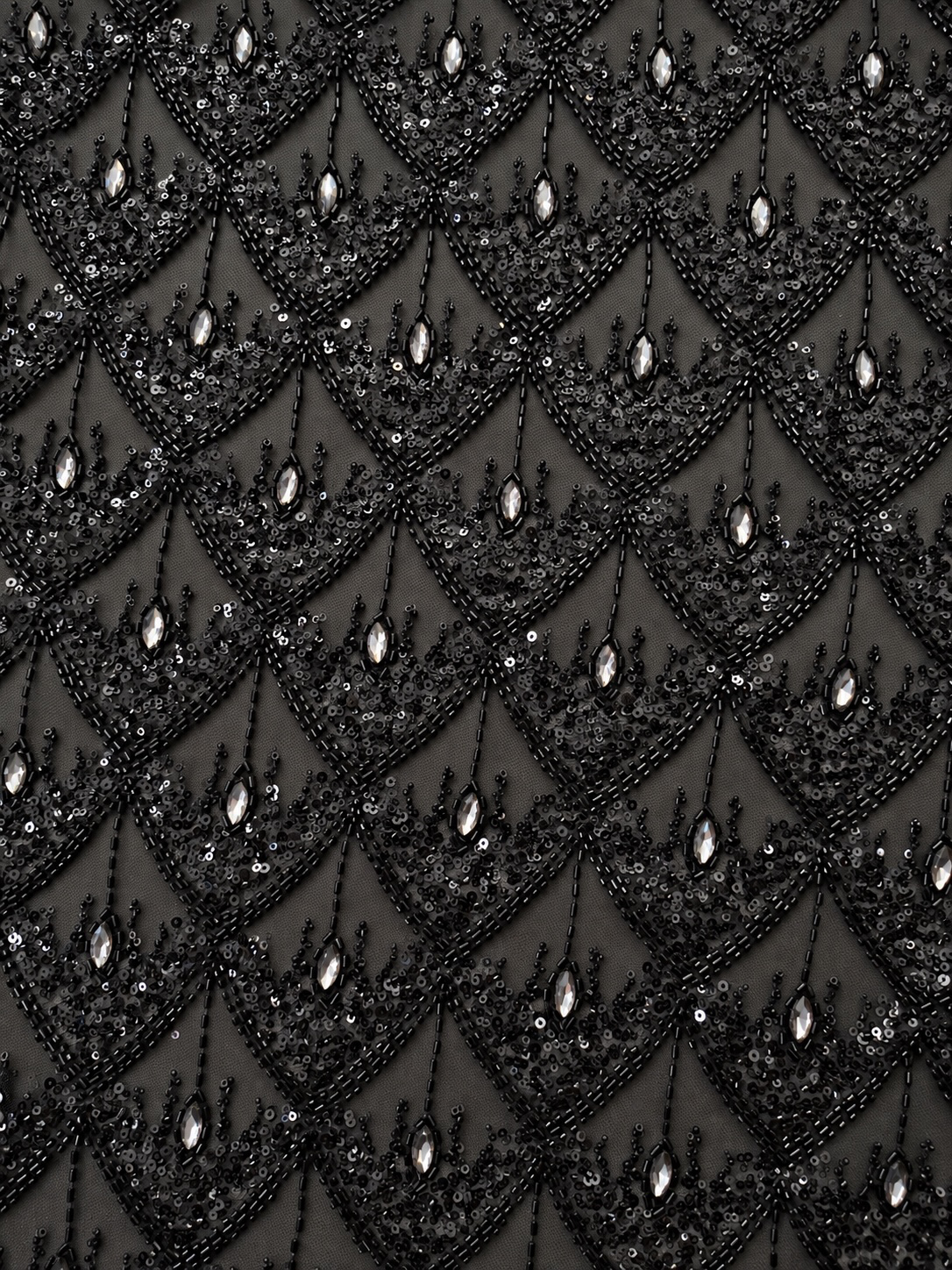 Nuixt Deluxe Luxury Beaded Fabric -Black