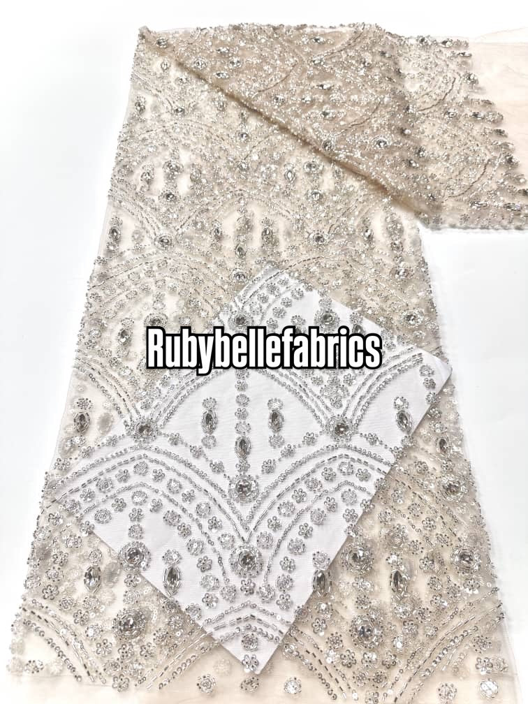 Galia Sparkle Crystal Lace Fabric