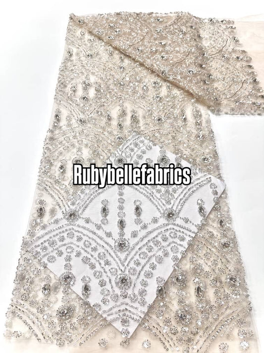 Galia Sparkle Crystal Lace Fabric