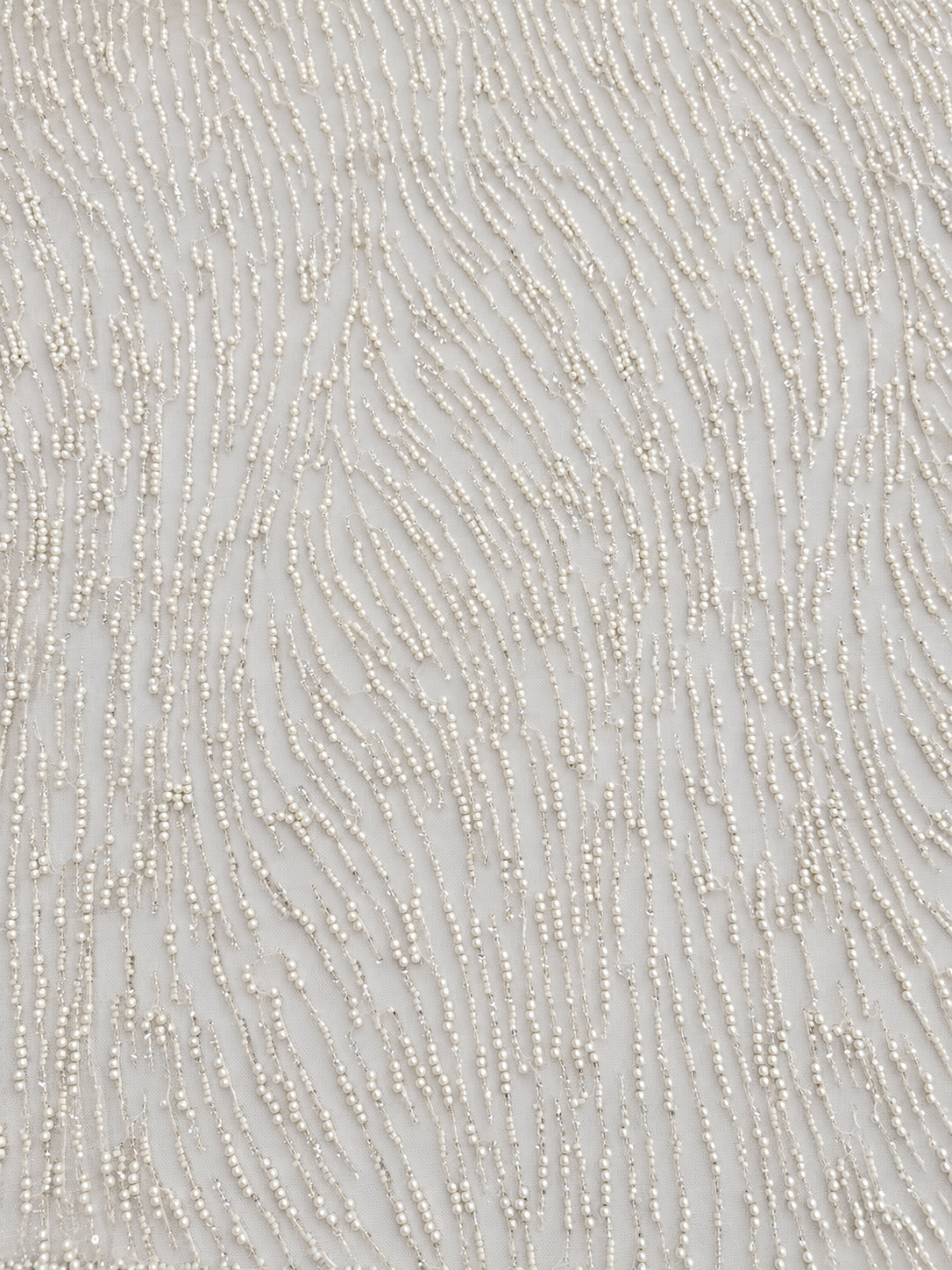 Penh Beaded Edge Fabric - White