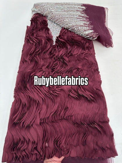 Untley Deluxe Luxury Floral Sequin beaded Fabric