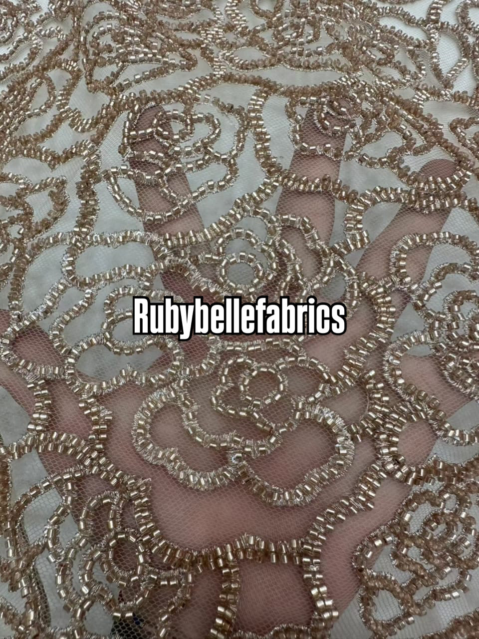 Poixy Tulle Guipure Style Beaded Fabric
