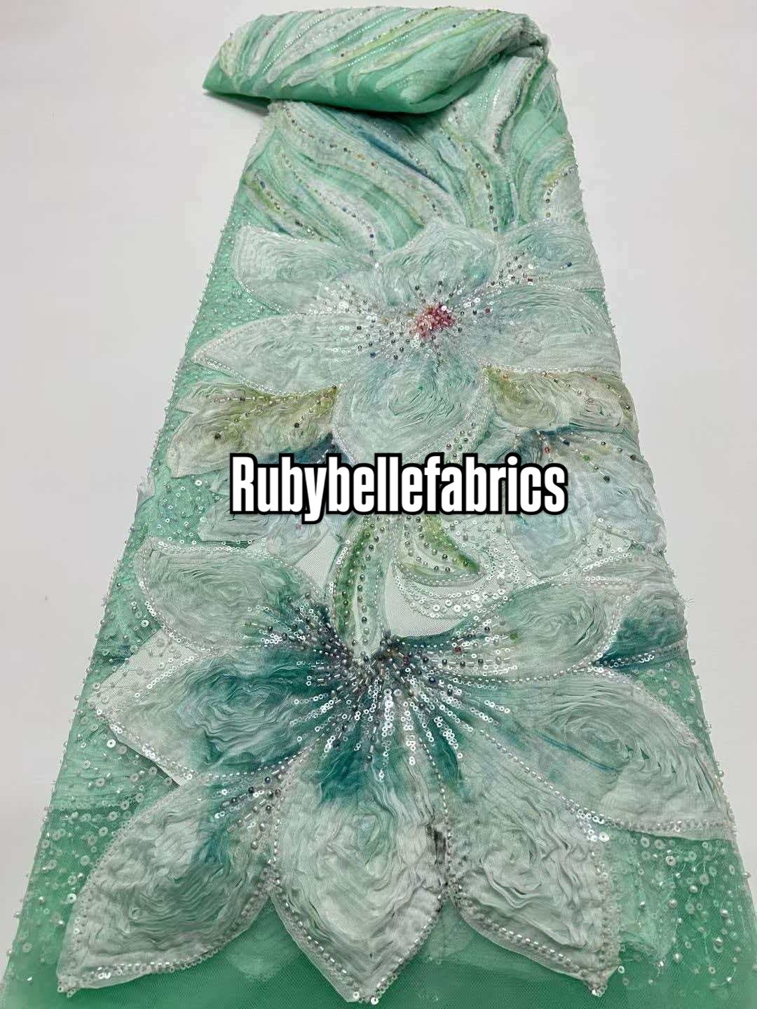 Feille Beaded Lace Fabric