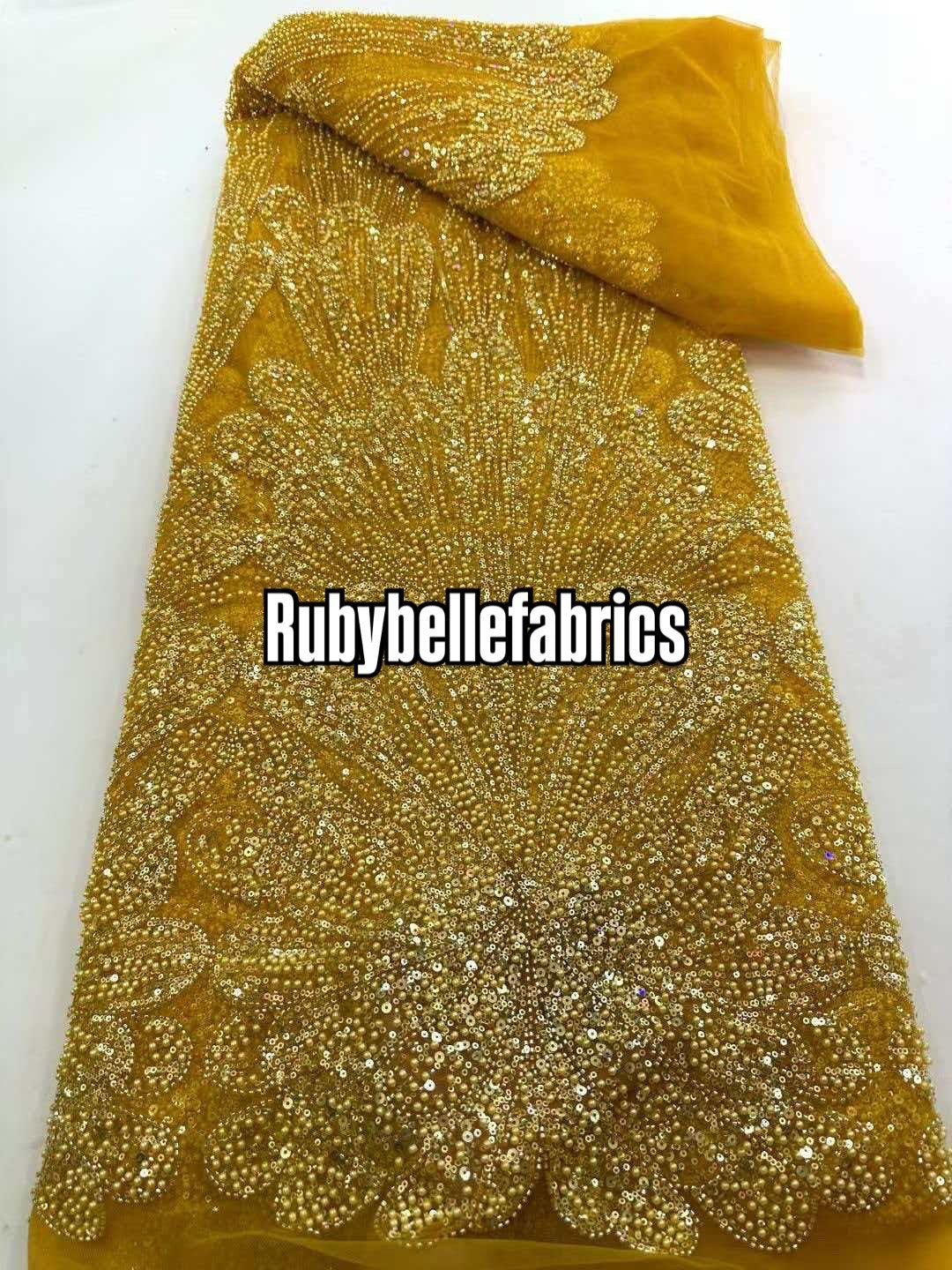 Icka Beaded Stoned Luxury Couture Fabric