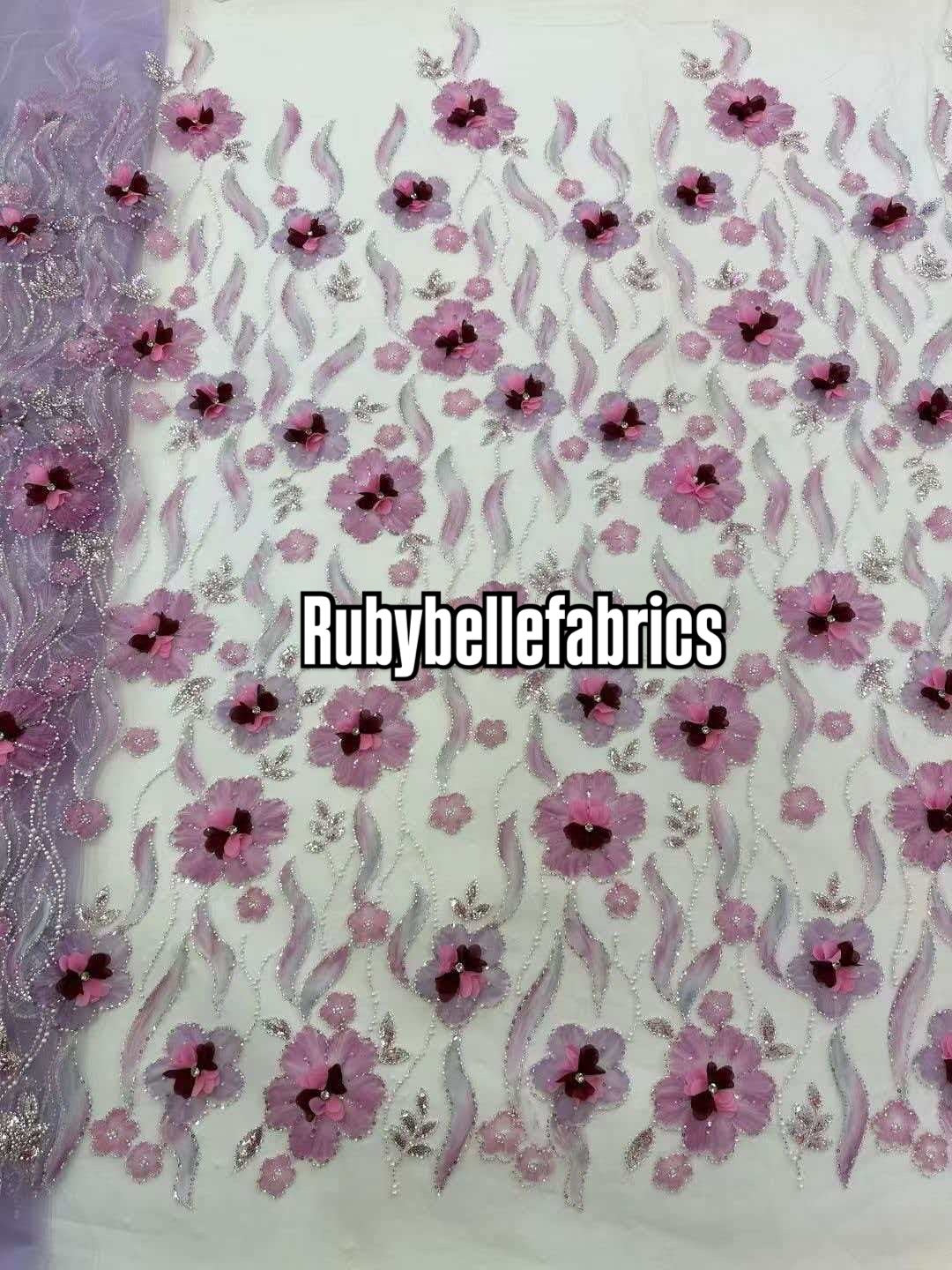 Ulzy Beaded Stoned 3D Luxury Couture Fabric