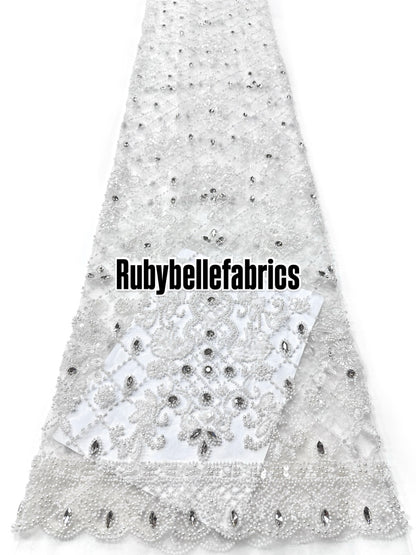 Uvual Beaded Sequin Lace Fabric