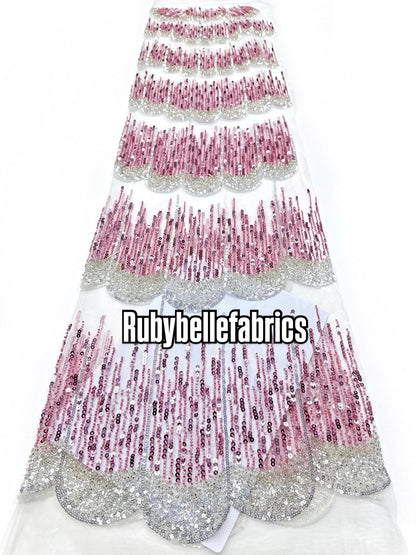Figule Luxury Scallop Beaded Fabric