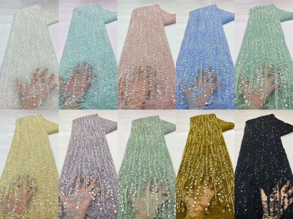 Alonxy Beaded Floral Fabric