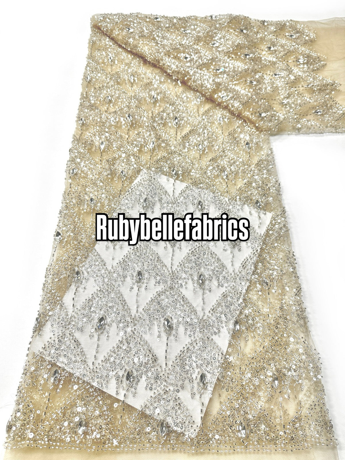 Arey Sparkle Crystal Lace Fabric