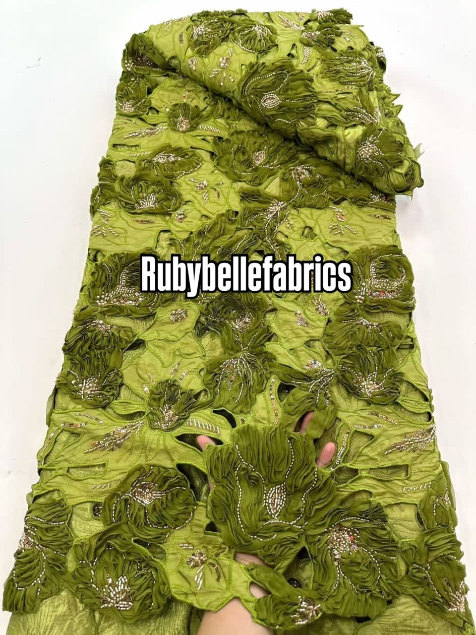 Ipped 3D Luxury Deluxe Floral Beaded Fabric