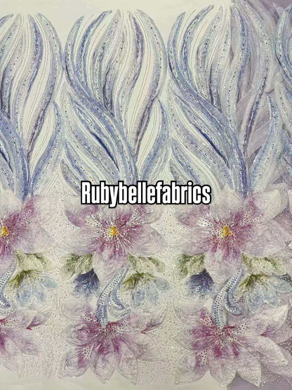 Feille Beaded Lace Fabric