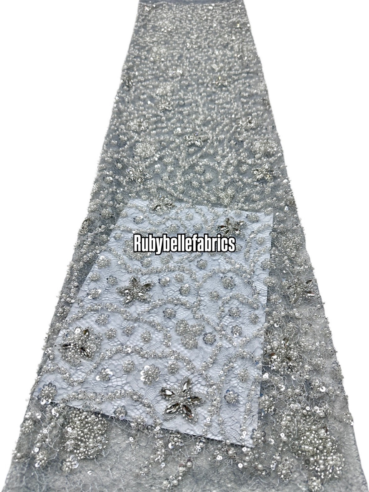 Aprain Luxury 3D Floral Beaded Stone Fabric
