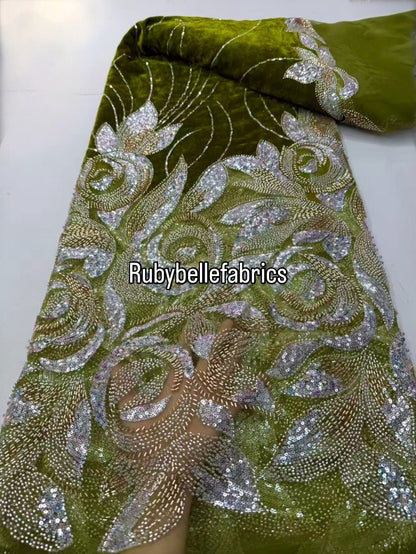 Orsley High Quality Beaded Velvet Fabric