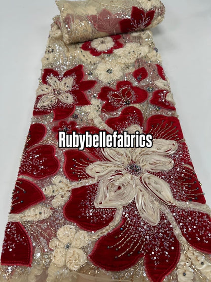 Dillon Beaded Luxury Velvet Fabric