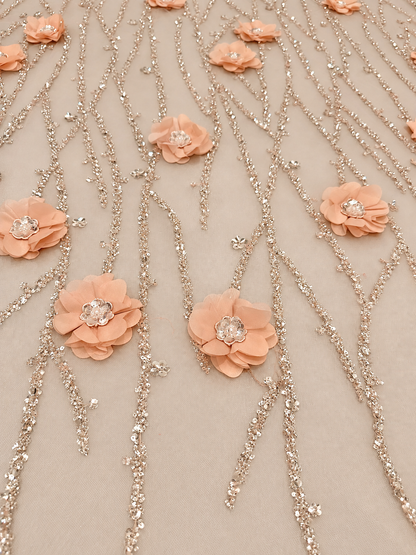 Taranto 3D Fabric - Blush
