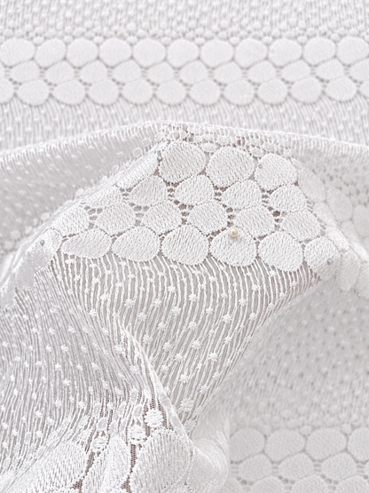 Ersion White Embroidered Lace Fabric