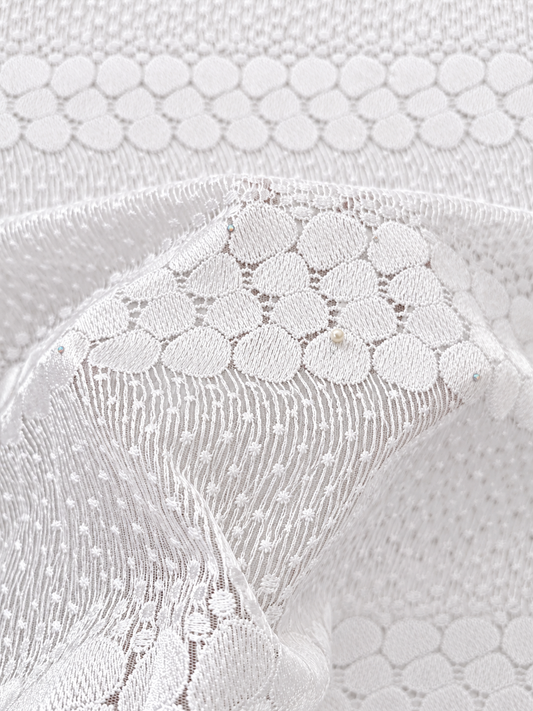 Ersion White Embroidered Lace Fabric