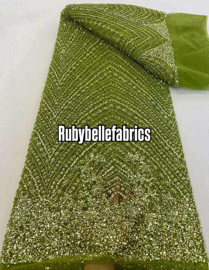 Urora Beaded Sequin Lace Fabric