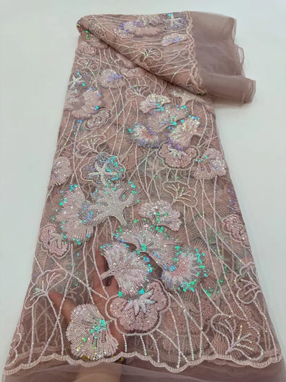 Gizelie French Lace Fabric - Blush Pink