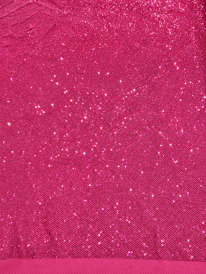 Aryl Bling Stones Fish Net Luxury Handmade Fabric - Fuchsia Pink
