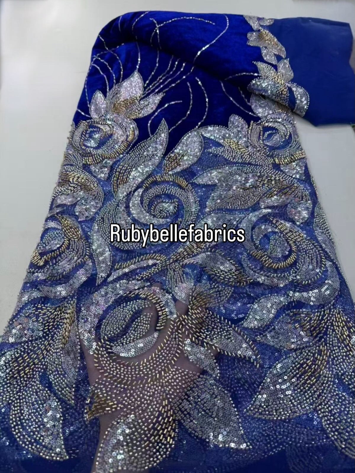 Orsley High Quality Beaded Velvet Fabric