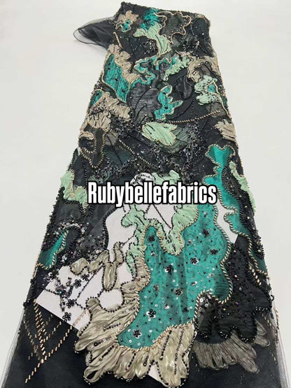 Unnu Beaded Sequin Lace Fabric