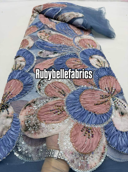 Arger Luxury Floral Beaded Sequin Fabric