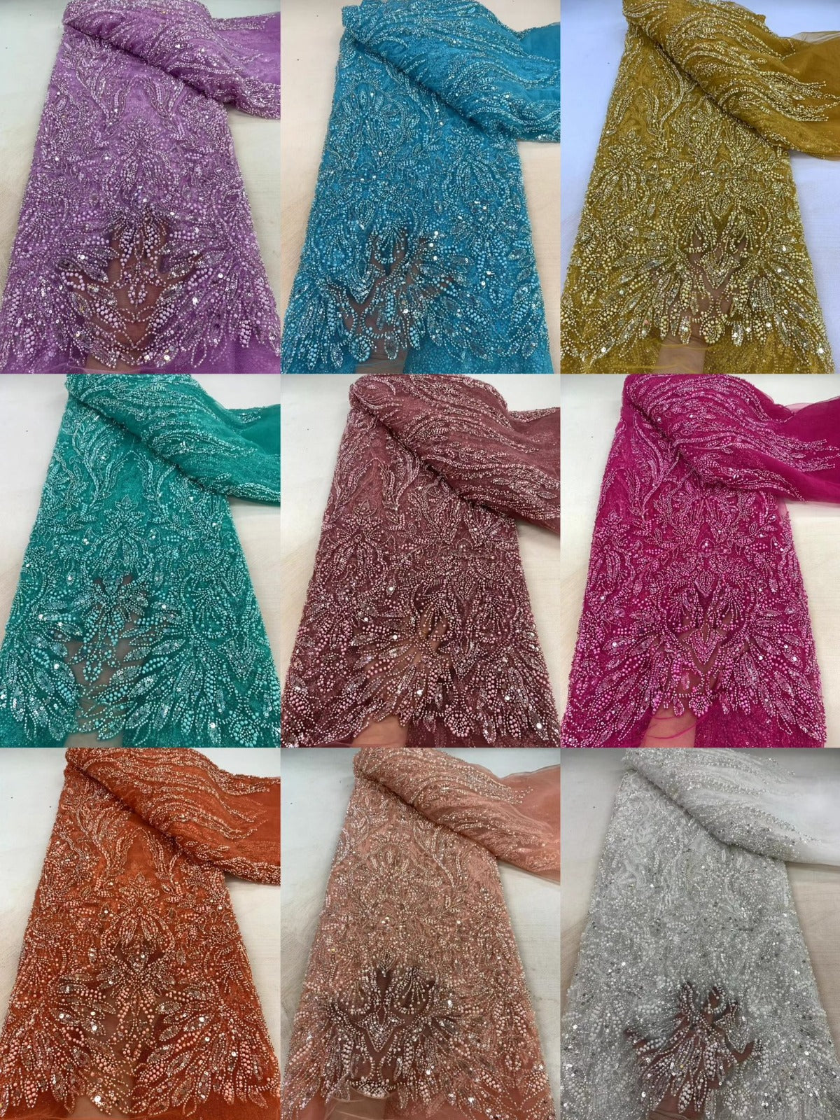 Ellyy Luxury High Quality Beaded Fabric