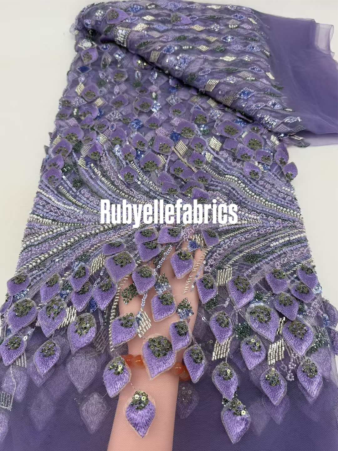 Cascada 3D Leaf Luxury Couture Fabric
