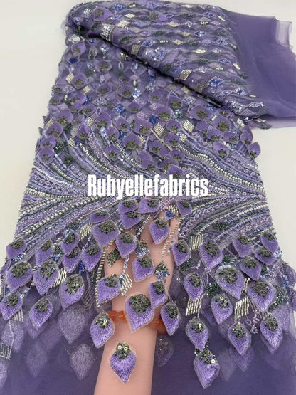 Cascada 3D Leaf Luxury Couture Fabric
