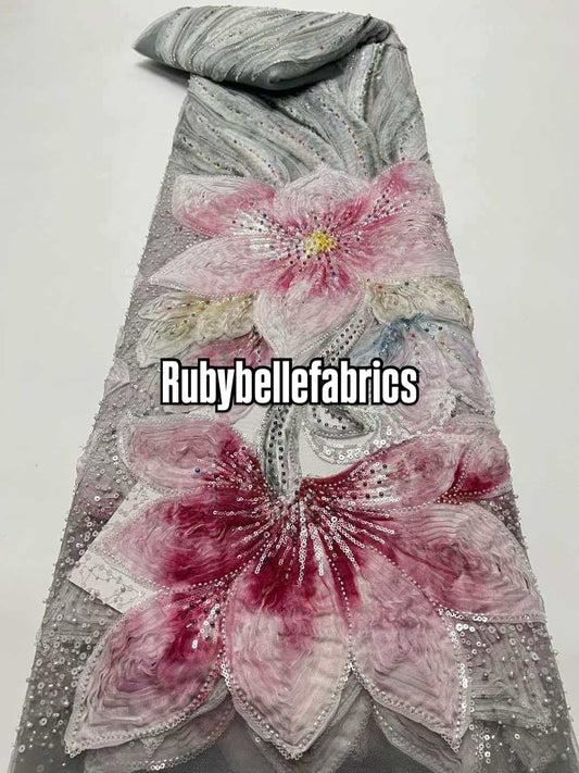 Feille Beaded Lace Fabric