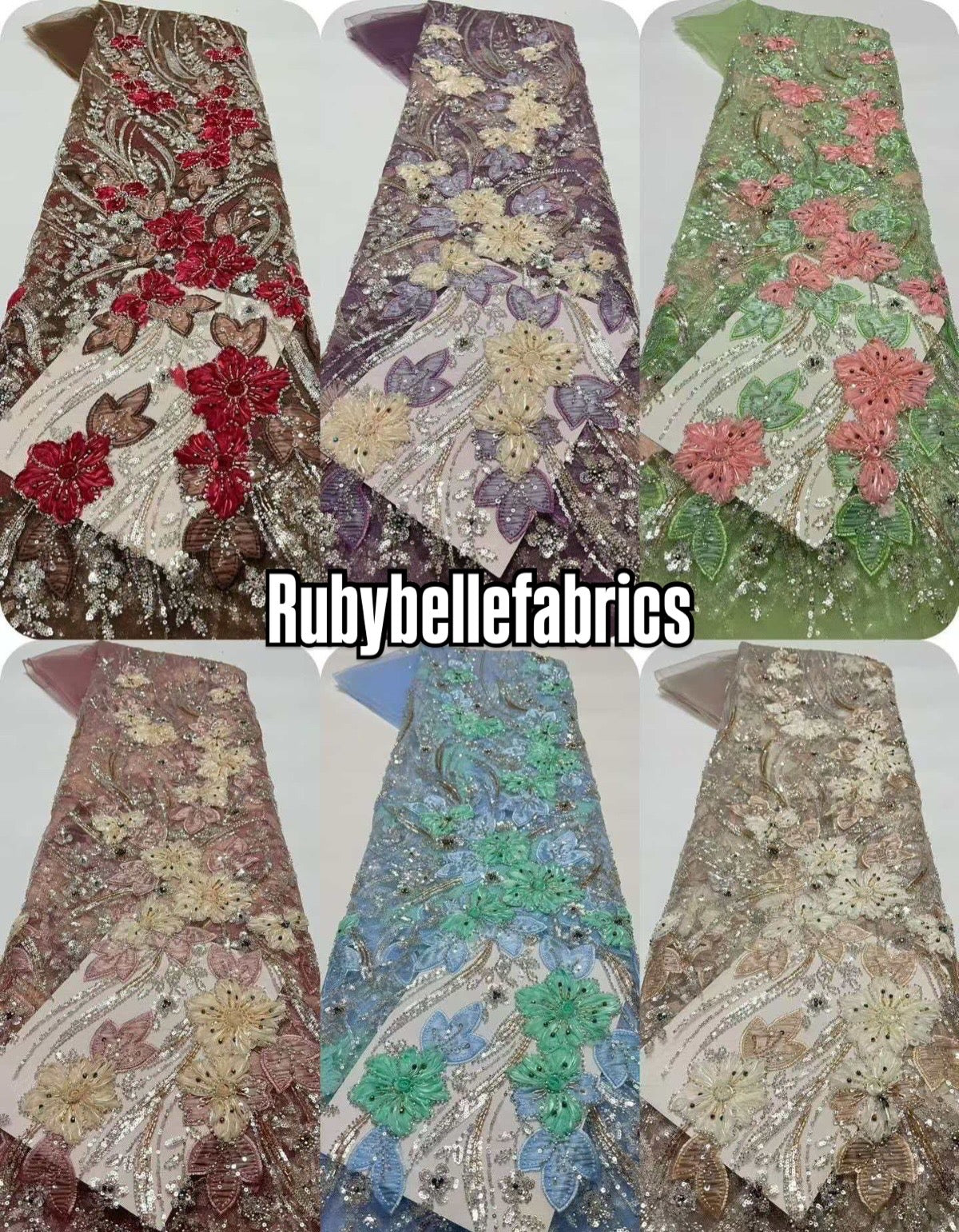 Ozen Velvet Mix Beaded Fabric