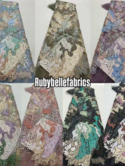 Unnu Beaded Sequin Lace Fabric