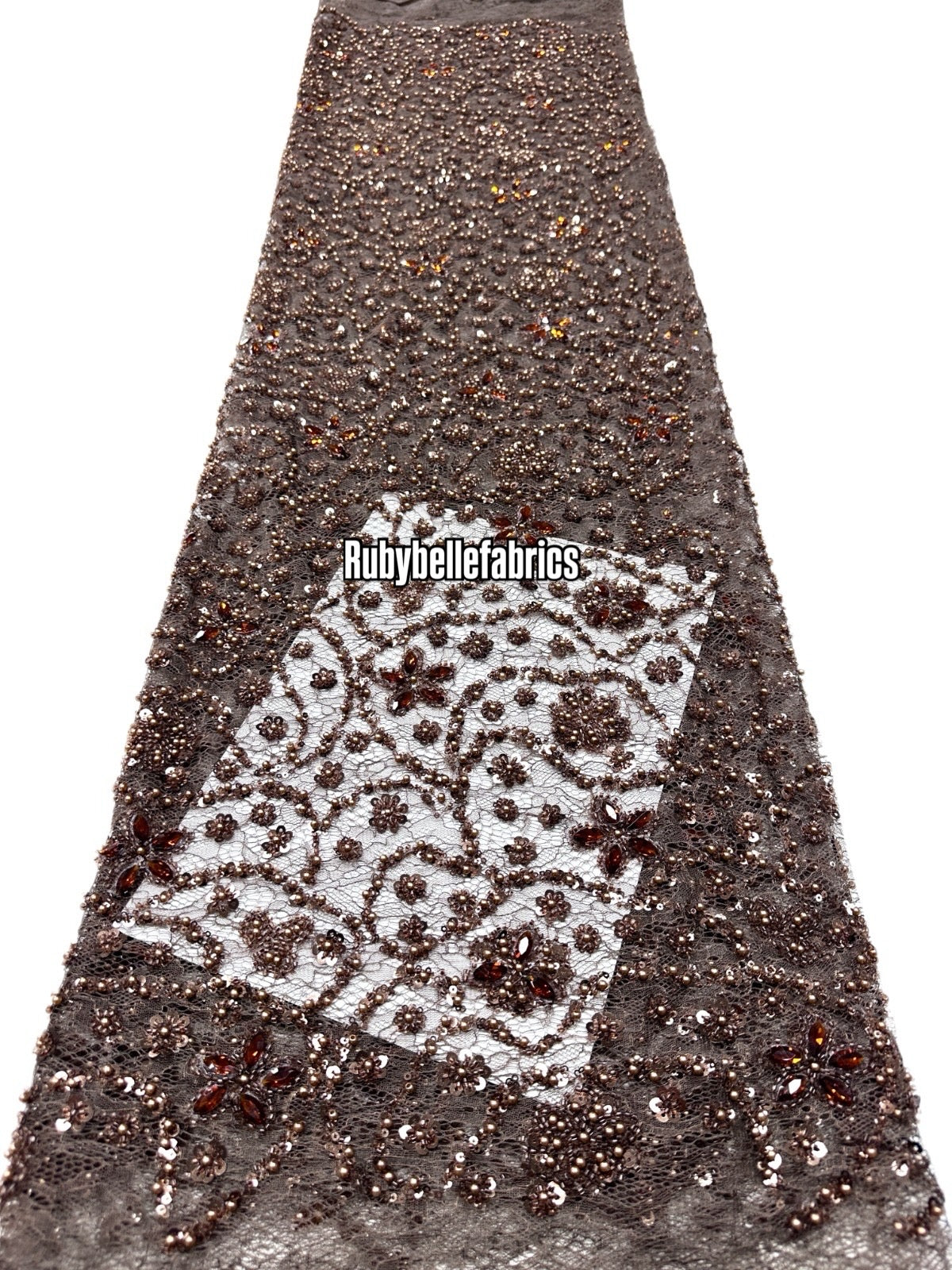 Aprain Luxury 3D Floral Beaded Stone Fabric
