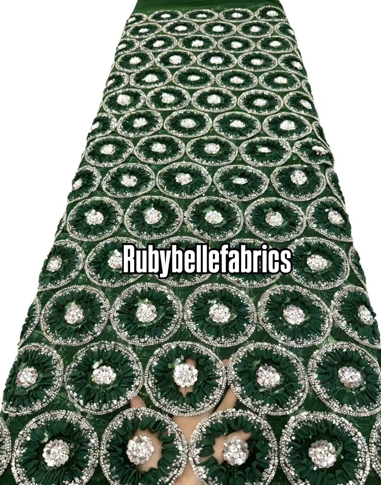 Honex Round Beaded Floral Fabric