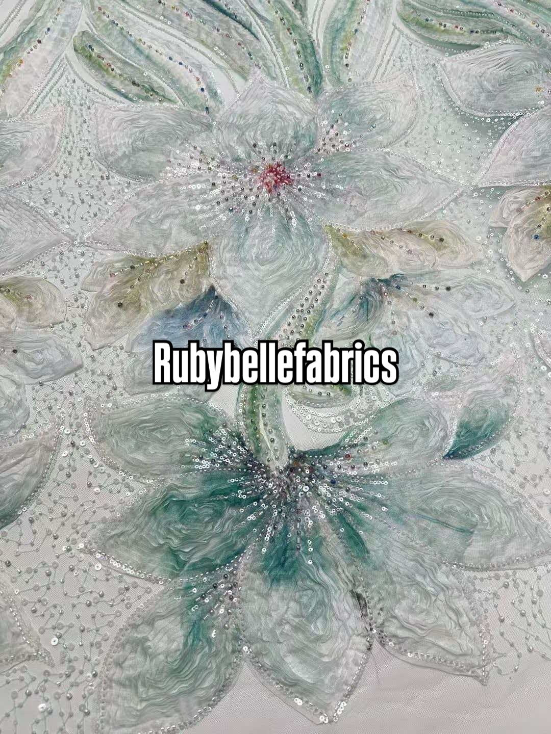 Feille Beaded Lace Fabric