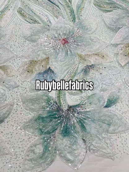 Feille Beaded Lace Fabric