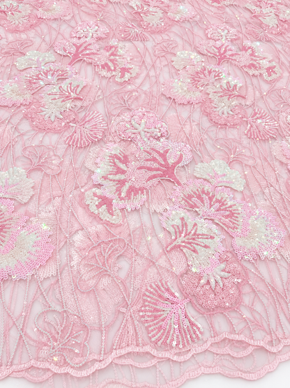 Gizelie French Lace Fabric - Pink