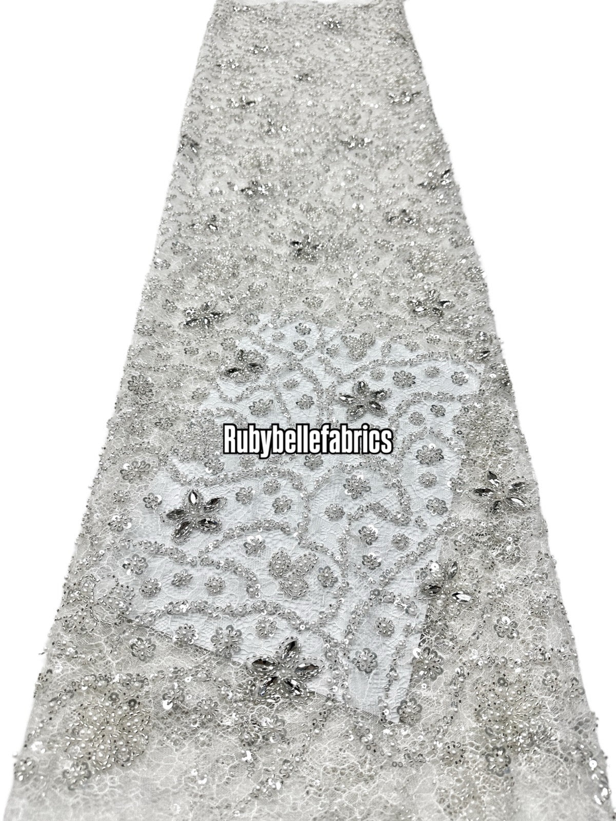 Aprain Luxury 3D Floral Beaded Stone Fabric