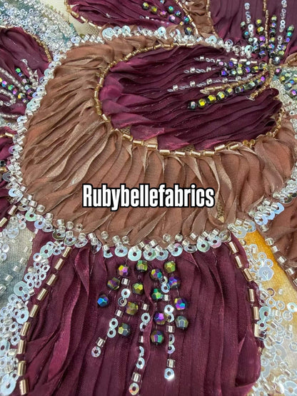 Arger Luxury Floral Beaded Sequin Fabric