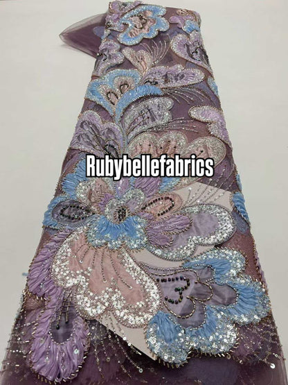 Astysx Beaded Sequin Lace Fabric