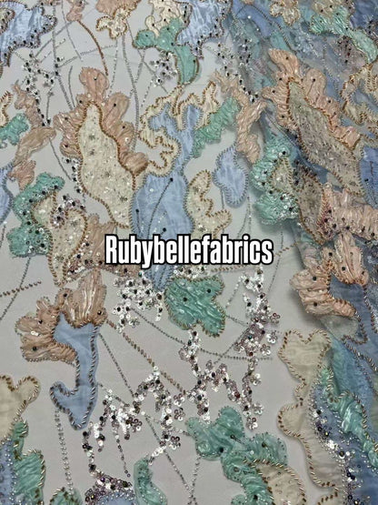 Unnu Beaded Sequin Lace Fabric