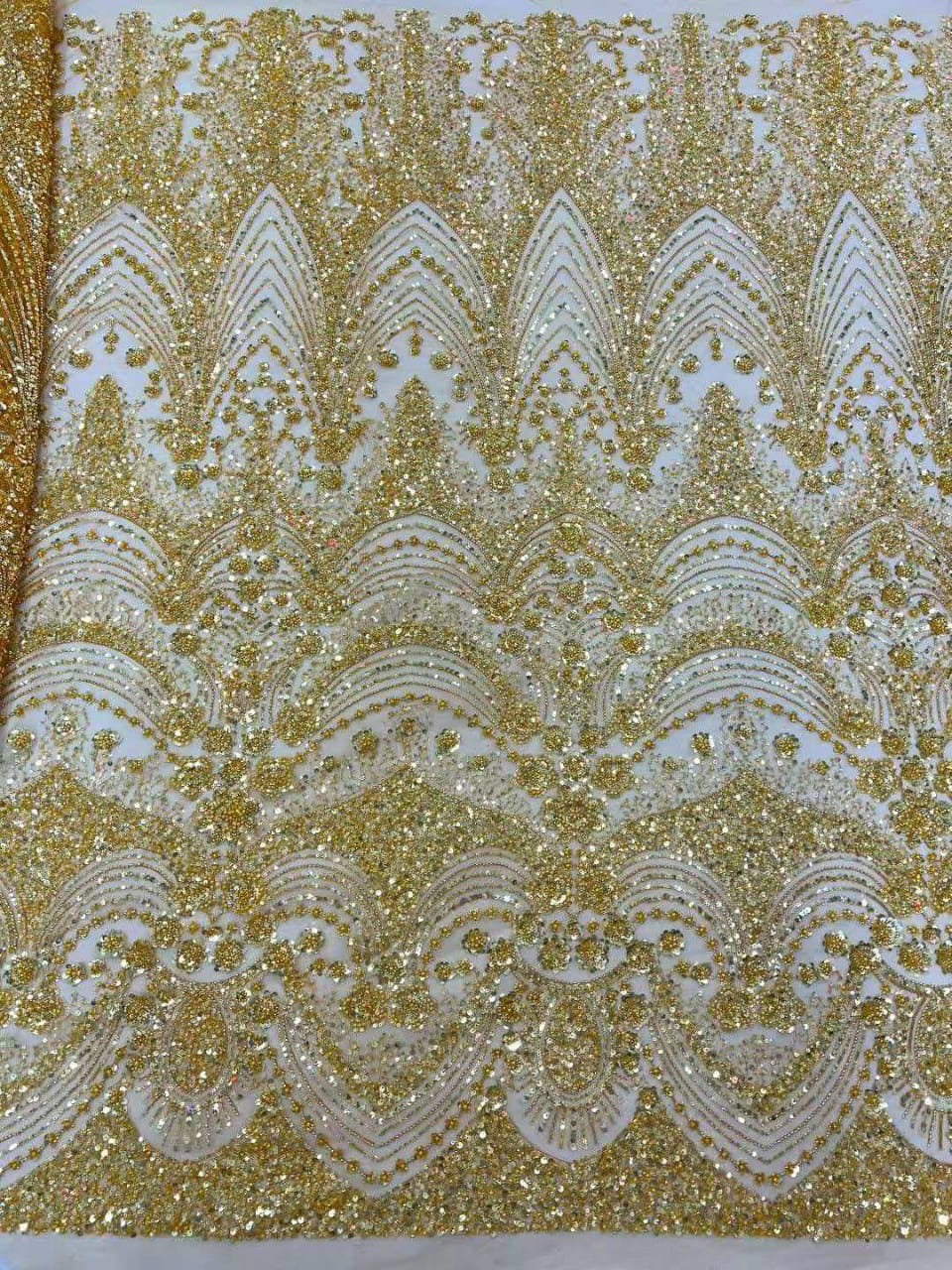 Dexzie Beaded Sequin Lace Fabric