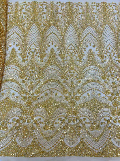 Dexzie Beaded Sequin Lace Fabric